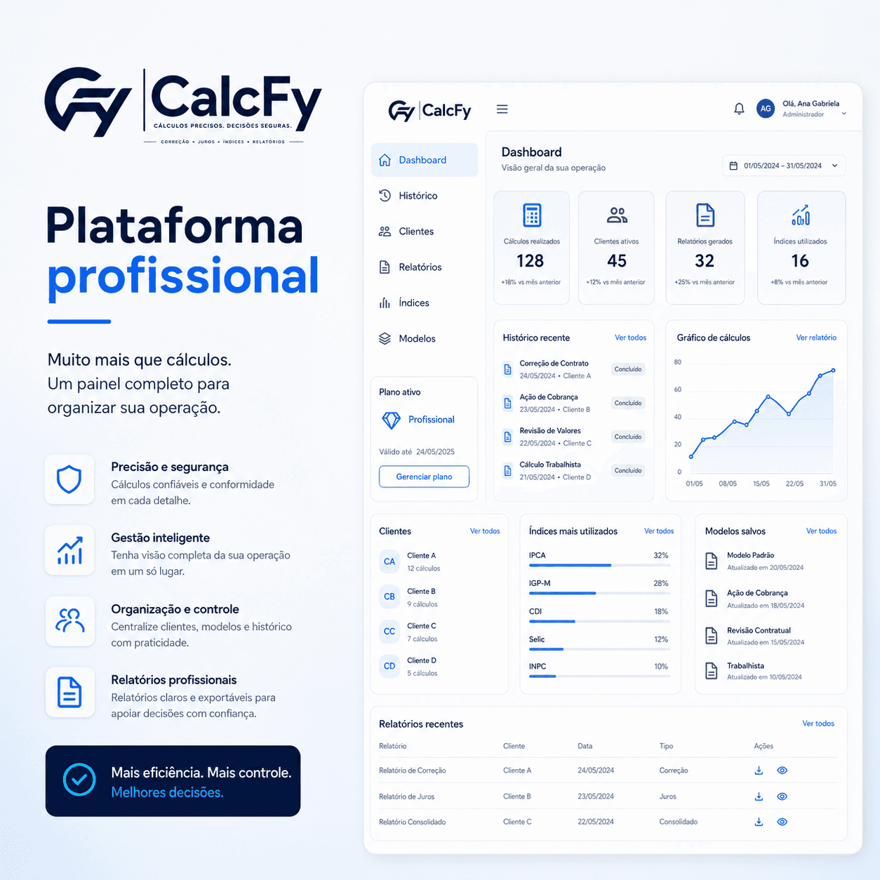 Interface profissional do CalcFy